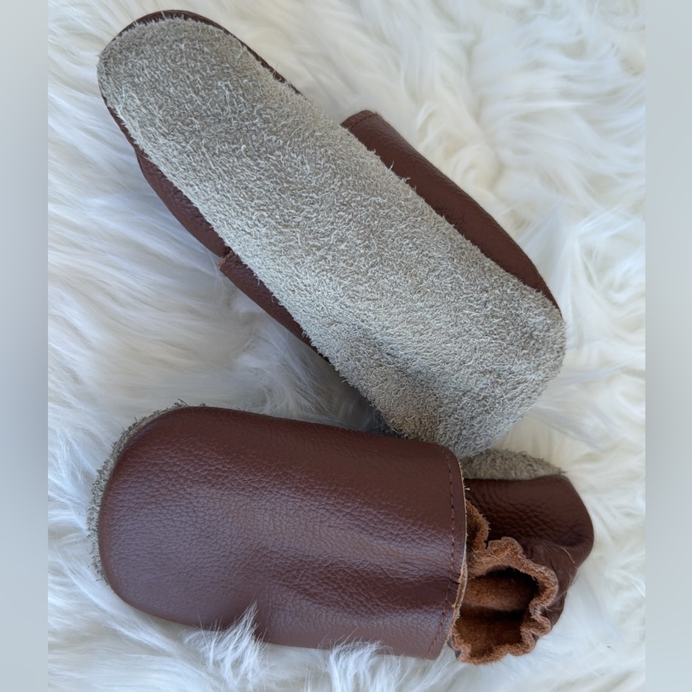 Mejale Brown Leather Baby Moccasin